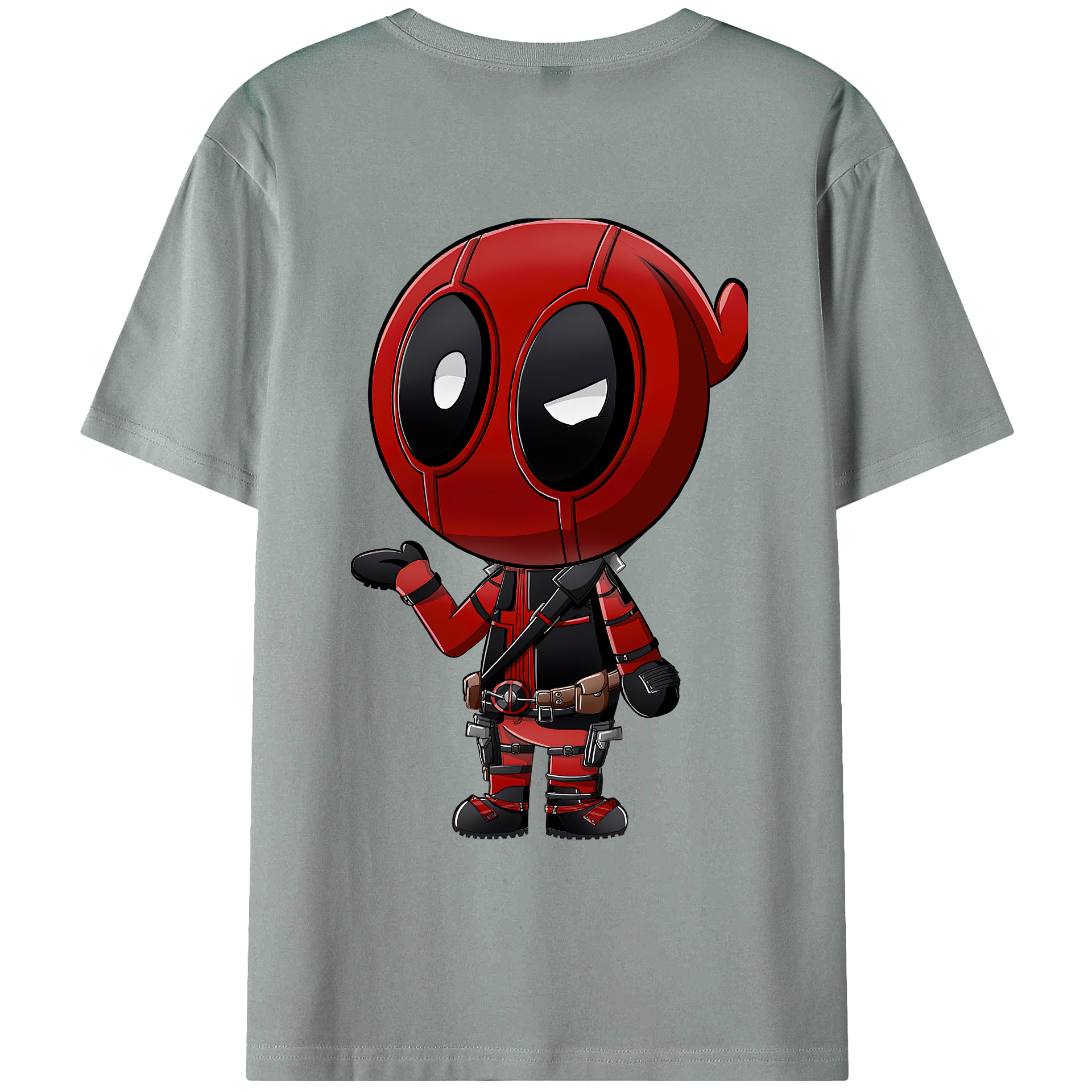 （画像用） Deadpool デッドプール 綿100％ メンズ半袖Tシャツ（バックプリント） 通気性